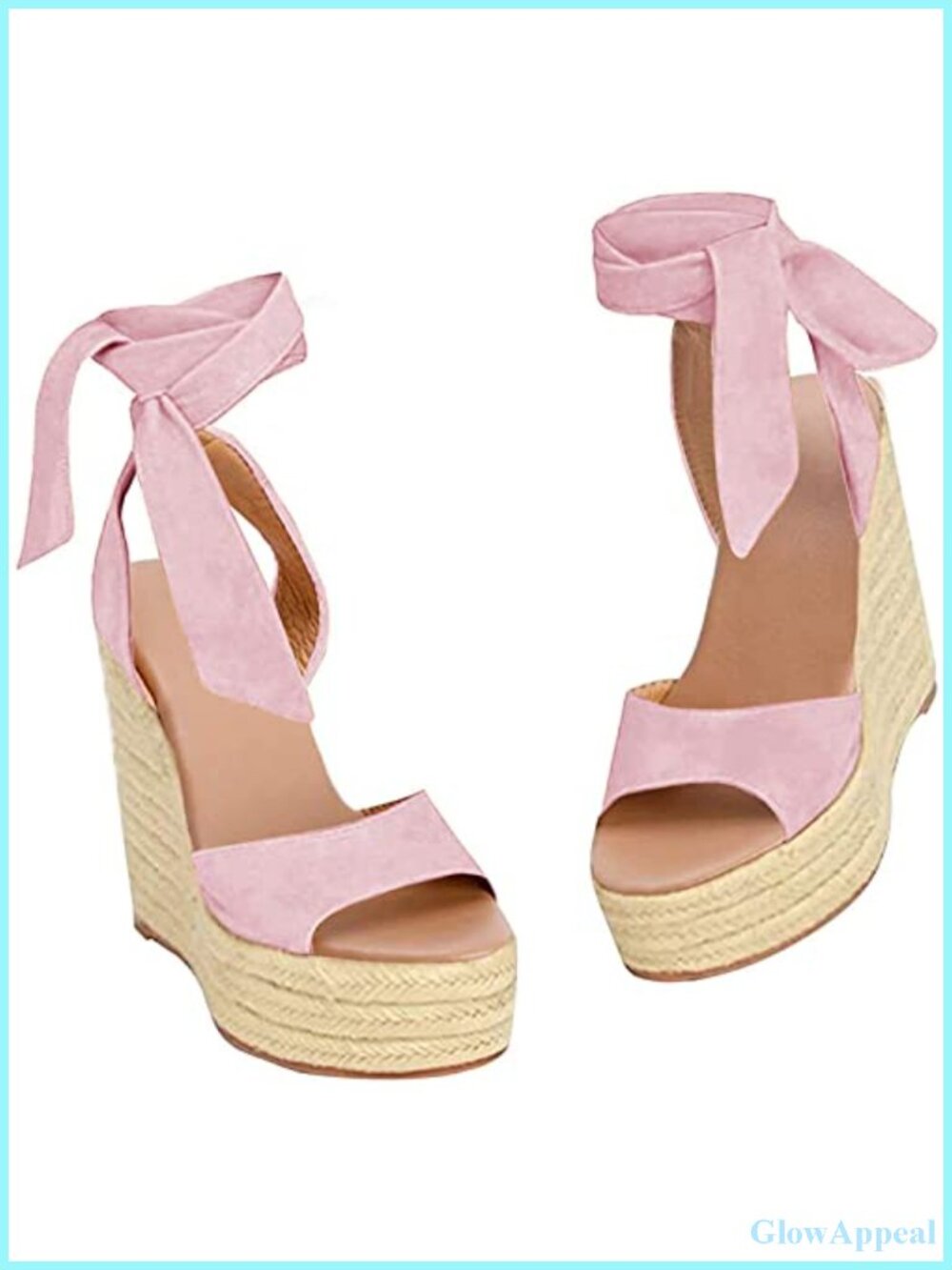 Platform Espadrille Wedge Sandals Open Toe Ankle Strap Heels